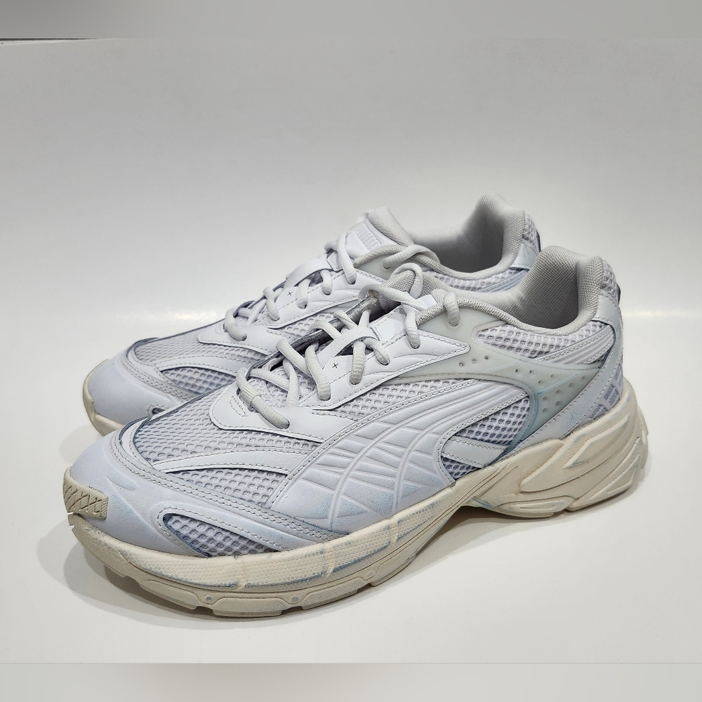Puma Velophasis Overdye White Lace Up Men's Sneakers Size 11 US 391966-01 NEW